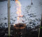 hořící finská svíce